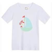 Sailboat Sketch with Flags