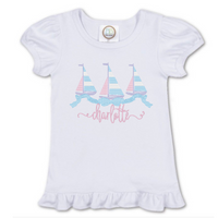 Sailboat Trio on Waves Shirt (boy or girl)