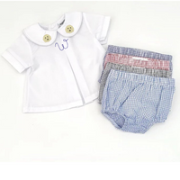 Boys Pleated Peter Pan Diaper Shirt
