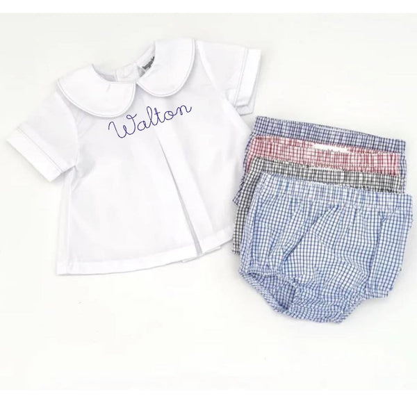 Boys Pleated Peter Pan Diaper Shirt