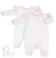 Long Sleeve Knit Striped Angel Sleeve Romper