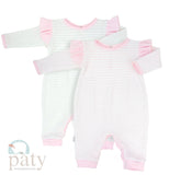 Long Sleeve Knit Striped Angel Sleeve Romper