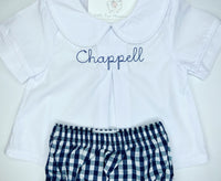 Boys Pleated Peter Pan Diaper Shirt