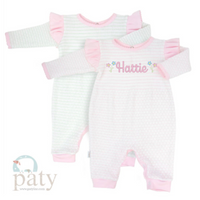 Long Sleeve Knit Striped Angel Sleeve Romper