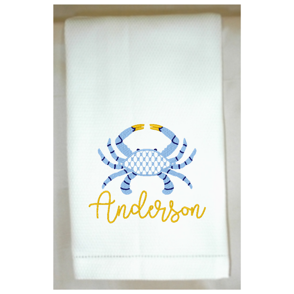 Chic Crab Huck Hemstitch Towel