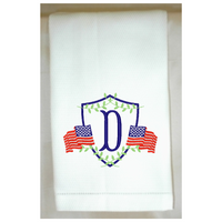 Patriotic Crest Huck Hemstitch Towel