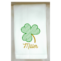 Chic Shamrock Huck Hemstitch Towel