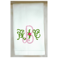 Vintage Flower Huck Hemstitch Towel