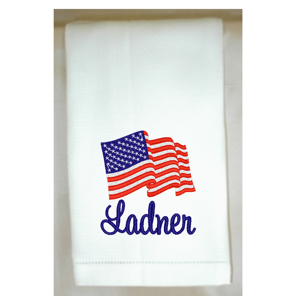 Waving Flag Huck Hemstitch Towel