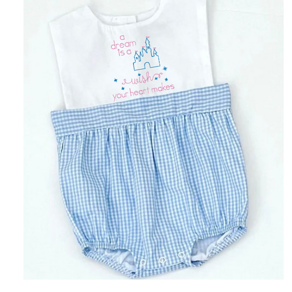 A Dream is a Wish Blue Gingham Bubble