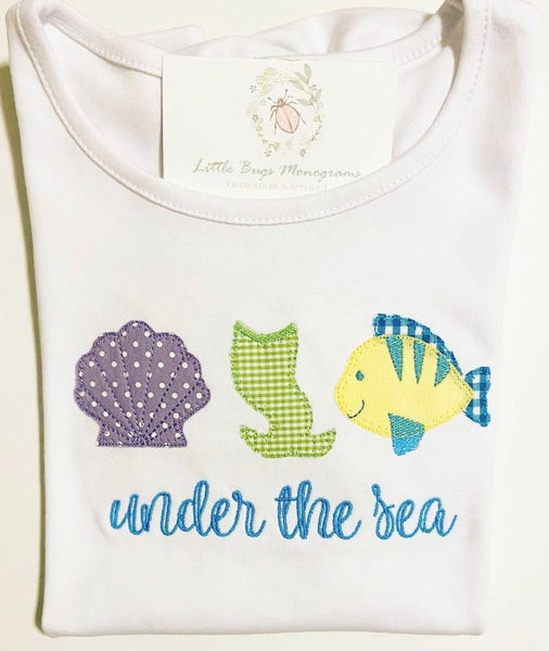 Under The Sea Applique Trio Ruffle Shirt