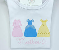 Princess Dress Trio Applique Ruffle Shirt