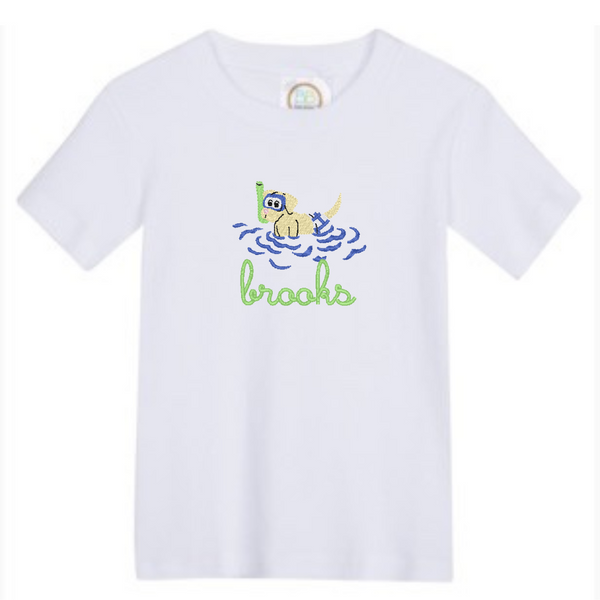 Doggy Paddle Yellow Lab Shirt, Onesie or Unisex Bubble