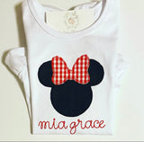 Mouse Girl Applique Pink, Christmas or Classic Ruffle Shirt