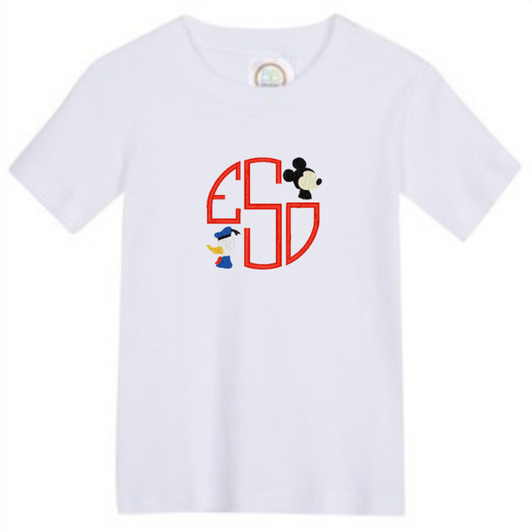 Mouse and Duck Monogram Boys Shirt