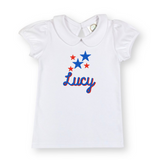 Stars Girls Peter Pan Collar Shirt