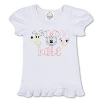 Vintage Stitch Mouse Friends Ruffle Shirt